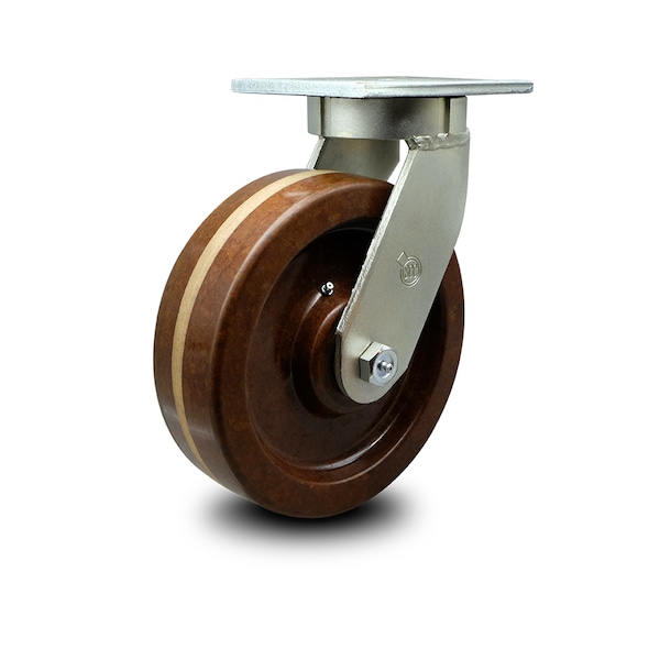 8 Inch Extra Heavy Duty High Temp Phenolic Wheel Swivel Top Plate Caster SCC